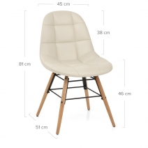 Sedia Ecopelle Legno - Tate Crema