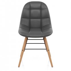 Sedia Ecopelle Legno - Tate Grigio