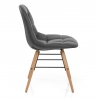 Sedia Ecopelle Legno - Tate Grigio