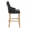 Sgabello Pelle Rigenerata Quercia - Ascot Nero