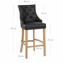 Sgabello Pelle Rigenerata Quercia - Ascot Nero
