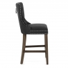 Sgabello Legno Velluto - Kensington Nero