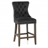 Sgabello Legno Velluto - Kensington Nero
