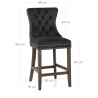 Sgabello Legno Velluto - Kensington Nero