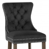 Sgabello Legno Velluto - Kensington Nero