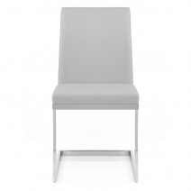 Sedia da pranzo Ecopelle Cromato - Jade Grigio
