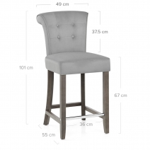 Sgabello Velluto Legno - Carlton Crema