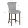 Sgabello Velluto Legno - Carlton Crema