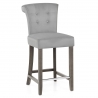 Sgabello Velluto Legno - Carlton Crema