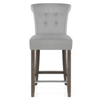 Sgabello Velluto Legno - Carlton Crema