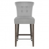 Sgabello Velluto Legno - Carlton Crema