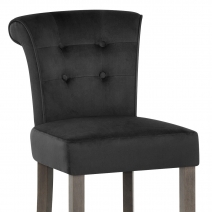 Sgabello Velluto Legno - Carlton Crema