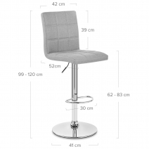 Sgabello Tessuto Cromato – Criss Cross Grigio