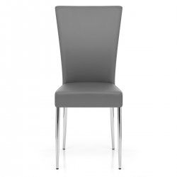 Sedia da pranzo Ecopelle Cromato - Picasso Bianco