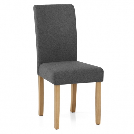 Sedia Tessuto Legno - Jackson Grigio Scuro