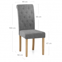 Sedia Tessuto Legno - Portland Grigio