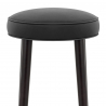 Sgabello Pelle Rigenerata Legno - Conrad Nero