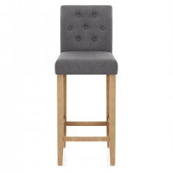 Sgabello Legno Tessuto - Brookes Grigio