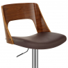 Sgabello Pelle Legno Cromato - Carmen Marrone