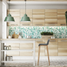Sgabello Ecopelle Legno - Wave Bianco