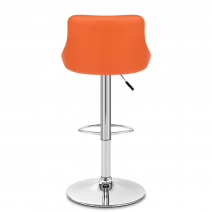 Sgabello Ecopelle Cromato - Stitch Arancione