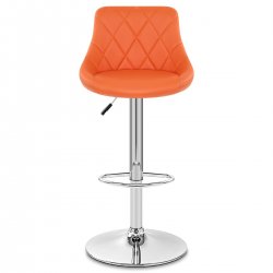 Sgabello Ecopelle Cromato - Stitch Nero