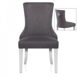 Sedia Velluto Cromata - Fontaine Grigio