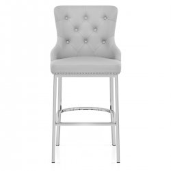 Sgabello Ecopelle Cromato - Grange