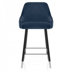 Sgabello Velluto Legno - Glam Blu