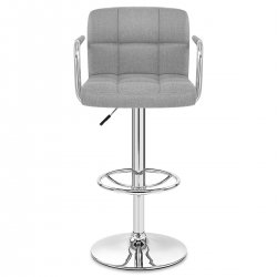 Sgabello Tessuto Cromato - Maze Grigio
