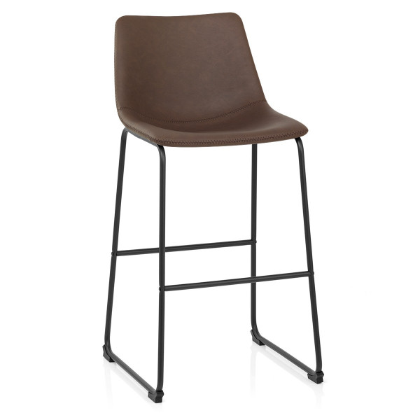 Sgabello Ecopelle Anticata Satinato - Bucket Marrone Sgabello Ecopelle Anticata Satinato - Bucket Marrone