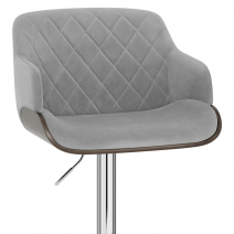 Sgabello Velluto Cromato - Dakota Grigio