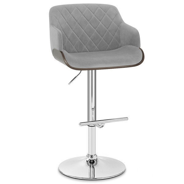 Sgabello Velluto Cromato - Dakota Grigio Sgabello Velluto Cromato - Dakota Grigio