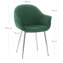 Sedia da pranzo Velluto Cromata - Flare Verde