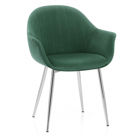 Sedia da pranzo Velluto Cromata - Flare Verde