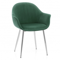 Sedia da pranzo Velluto Cromata - Flare Verde