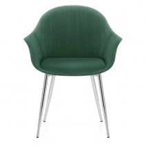 Sedia da pranzo Velluto Cromata - Flare Verde
