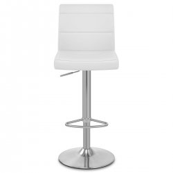 Sgabello Ecopelle Cromo Satinato - Breakfast Grigio