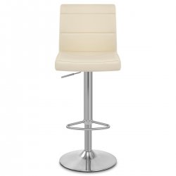 Sgabello Ecopelle Cromo Satinato - Breakfast Grigio