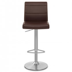 Sgabello Ecopelle Cromo Satinato - Breakfast Grigio