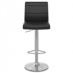 Sgabello Ecopelle Cromo Satinato - Breakfast Grigio