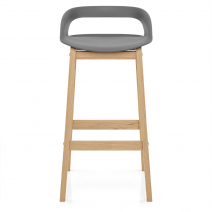 Sgabello Resina Legno - Crew Grigio