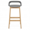 Sgabello Resina Legno - Crew Grigio
