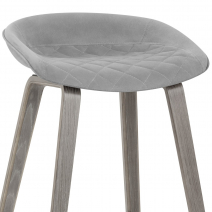 Sgabello Velluto Legno - Epic Grigio