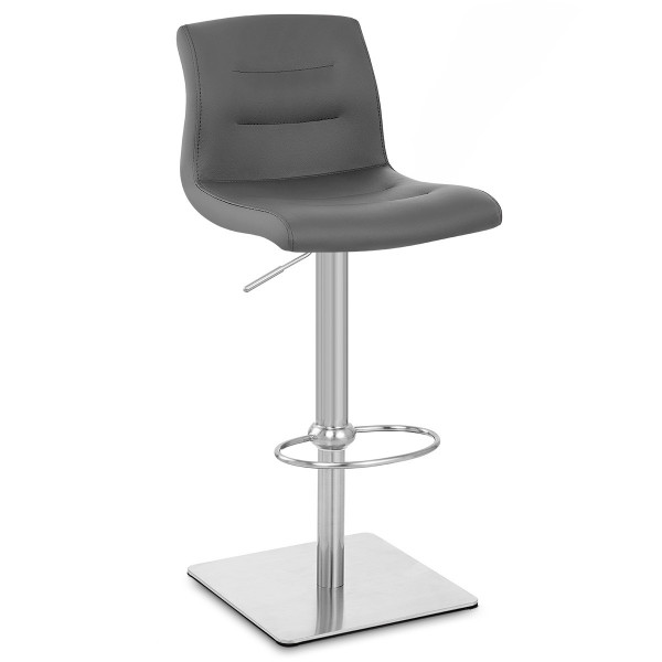 Sgabello Vero Cuoio Satinato - Paradis Deluxe Grigio Sgabello Vero Cuoio Satinato - Paradis Deluxe Grigio