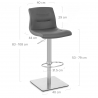 Sgabello Vero Cuoio Satinato - Paradis Deluxe Grigio