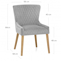 Sedia Velluto Quercia - City Grigio
