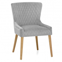 Sedia Velluto Quercia - City Grigio