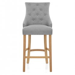Sgabello Tessuto Quercia - Ascot Grigio Scuro