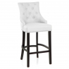 Sgabello Pelle Rigenerata Legno - Ascot Bianco